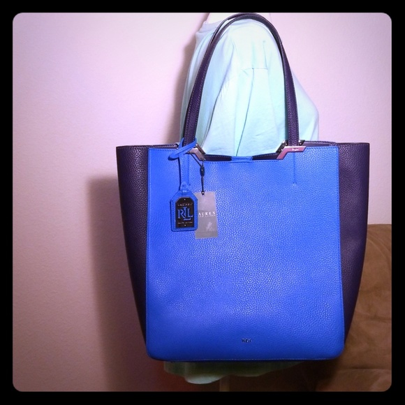 Ralph Lauren Handbags - Lauren Ralph Lauren Blue Acadia Tote Bag (NWT)